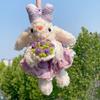 Creative Plush Rabbit Doll Pendant Lop Ears Cartoon Doll Keychain Bowknot Stuffed Hanging Decoration Gifts