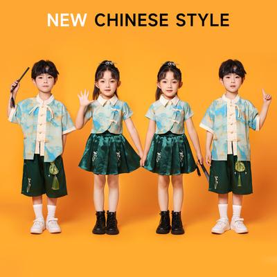 Children'S Costumes Shangchun Mountain, Boys And Girls Kindergarten Chinese Style Dance Chorus Performance Costumes