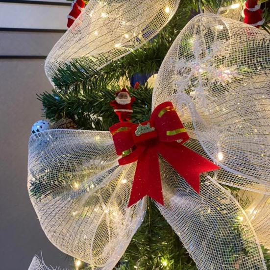 Christmas Mesh Ribbon 10 Inch X 10 Yards Metallic Foil