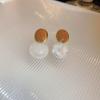 Maillard coffee color geometric earrings 2025 light luxury high-end temperament stud earrings niche retro style earrings