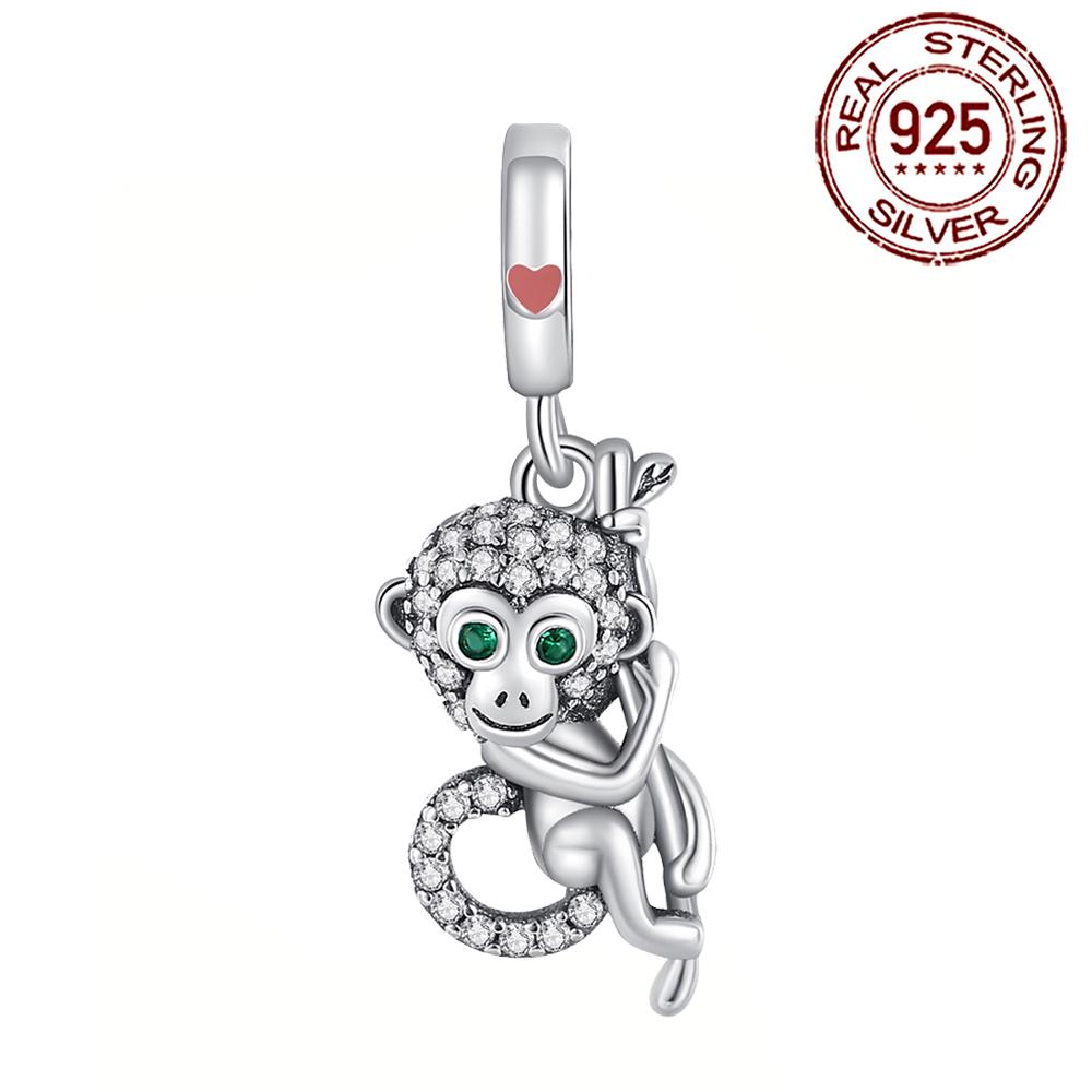 

Ahthen copper Bead Charms Monkey Dangle Charm fit Snake Chain Bracelets Necklaces for Women Jewellery Making High Quality