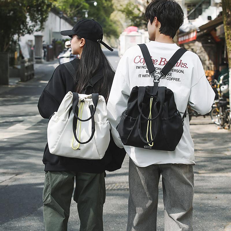 Fashion new bundle drawstring backpack men's nylon bag college students outdoor sports travel backpack school bag women