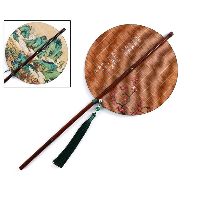 Bamboos Fan,Round Folding Fan,Chinese Foldable Hand Fan Handheld Fan for Birthday Party Wedding Home Decorations