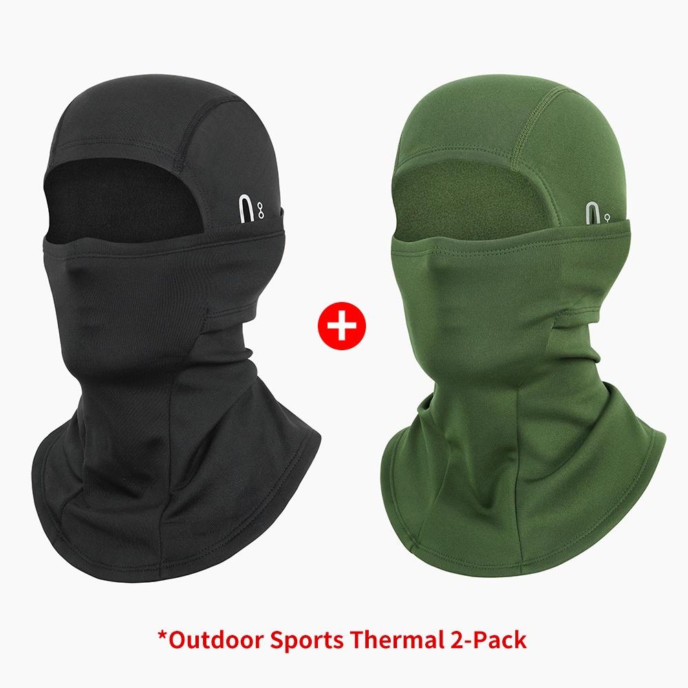 2PC Winter Fleece Balaclava Set for Men and Women, Motorcycle Cycling Skiing Full Face Mask and Neck Cover, High Stretch Fabric