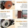 Mini Electric Belt Sander with 7 Adjustable Speeds & 10 Belts - Compact Grinder Sharpener Polisher Machine for Knife Making, Wood & Metal Working