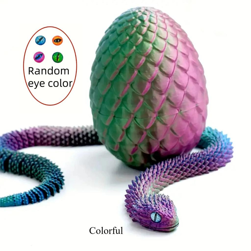 3D Printed Snake Egg and Dragon Egg Toys Fully Articulated Snake Dragon Collection Surprise Simulation Toy Decoration