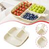 2Pcs Divided Dinner Plates with 3 Compartments with Handle Partitioned Plates for Kitchen Meal Prep Vegetable Fruit Snack