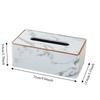 Nordic Style Marble Pattern Tissue Box Gold Edge PU Leather Napkin Paper Storage Box Rectangle Tissue Paper Organizer