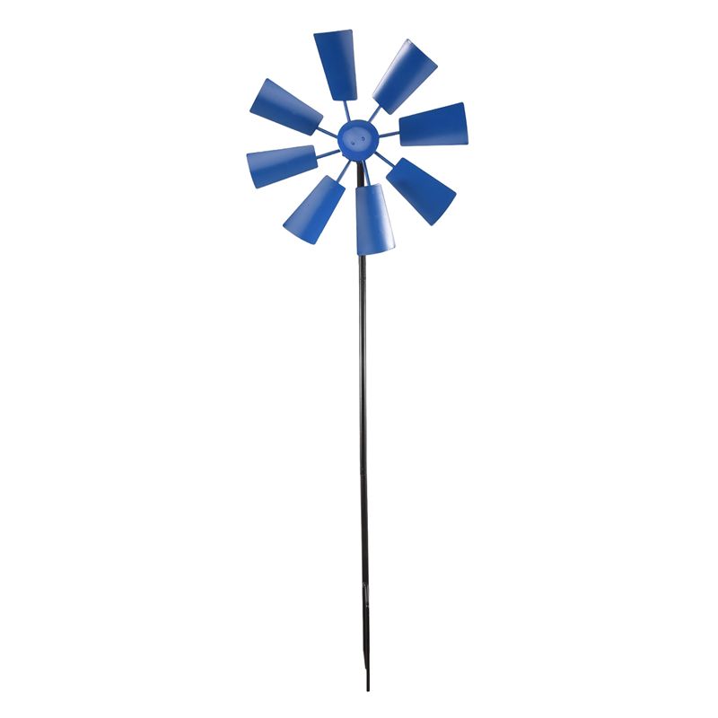 ABBY-1Pc Wind Spinner Decorative Windmill Decorative Iron Windmill Yard Plug-In Winnower Garden Wind Spinner Ornament синий