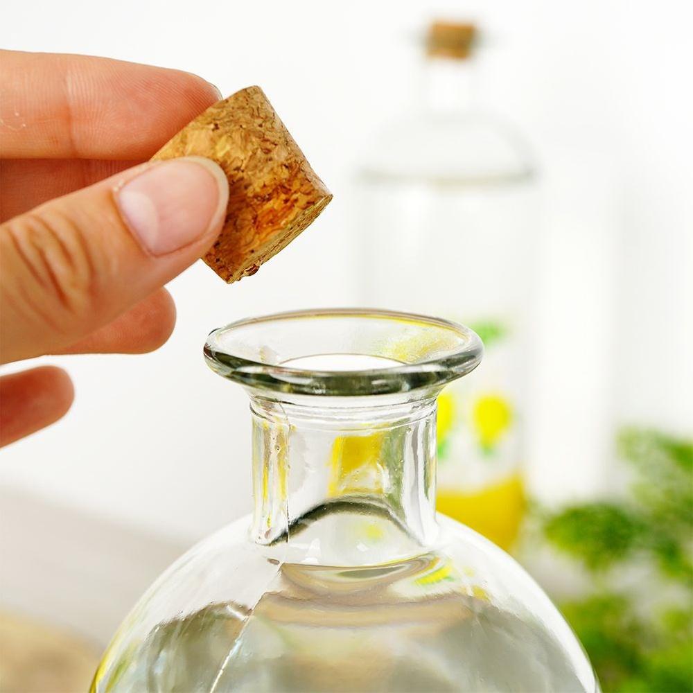 Glass Bottle with Cork for Lemonade, Liqueur, Wine, Juice, Water 1L