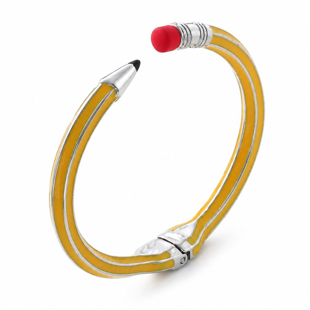 Best-selling enamel pencil rubber spring bracelet, personalized creative fashion line colored diamond graduation season bracelet for women