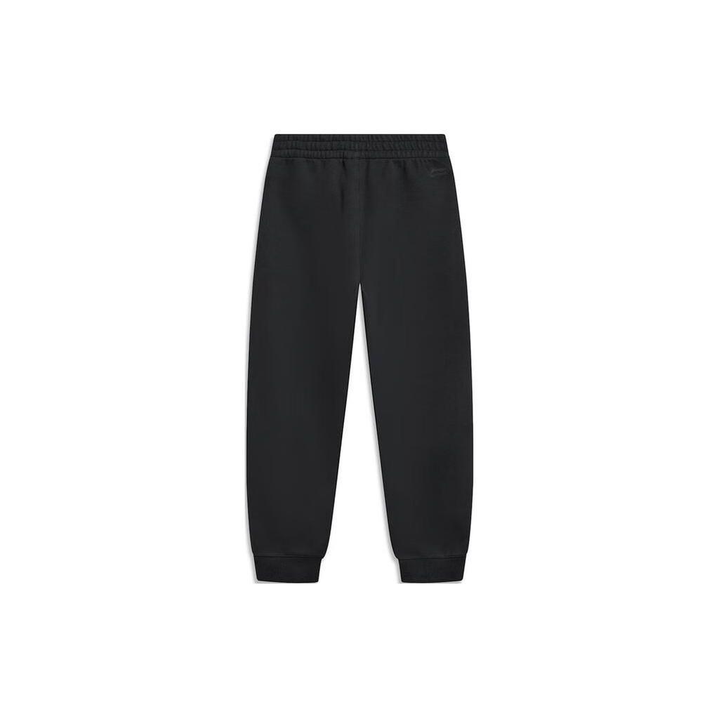 Li Ning Sports Lifestyle Series Solid Color Tapered Knit Joggers Women Joggers Black AKLT822-1
