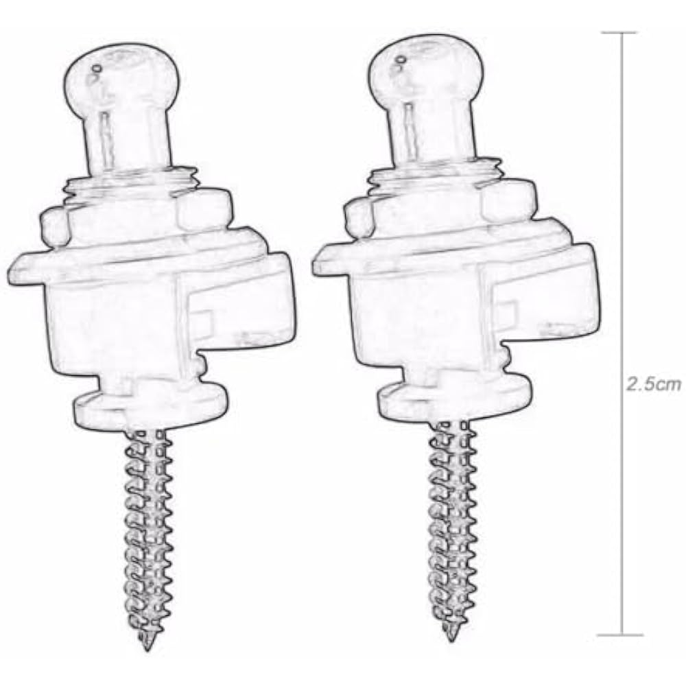 Guitar Straps Lock Pins, Set of 2, Metal Guitar Strap Pins, Detachable Straps, Buckles, Lock Pins...