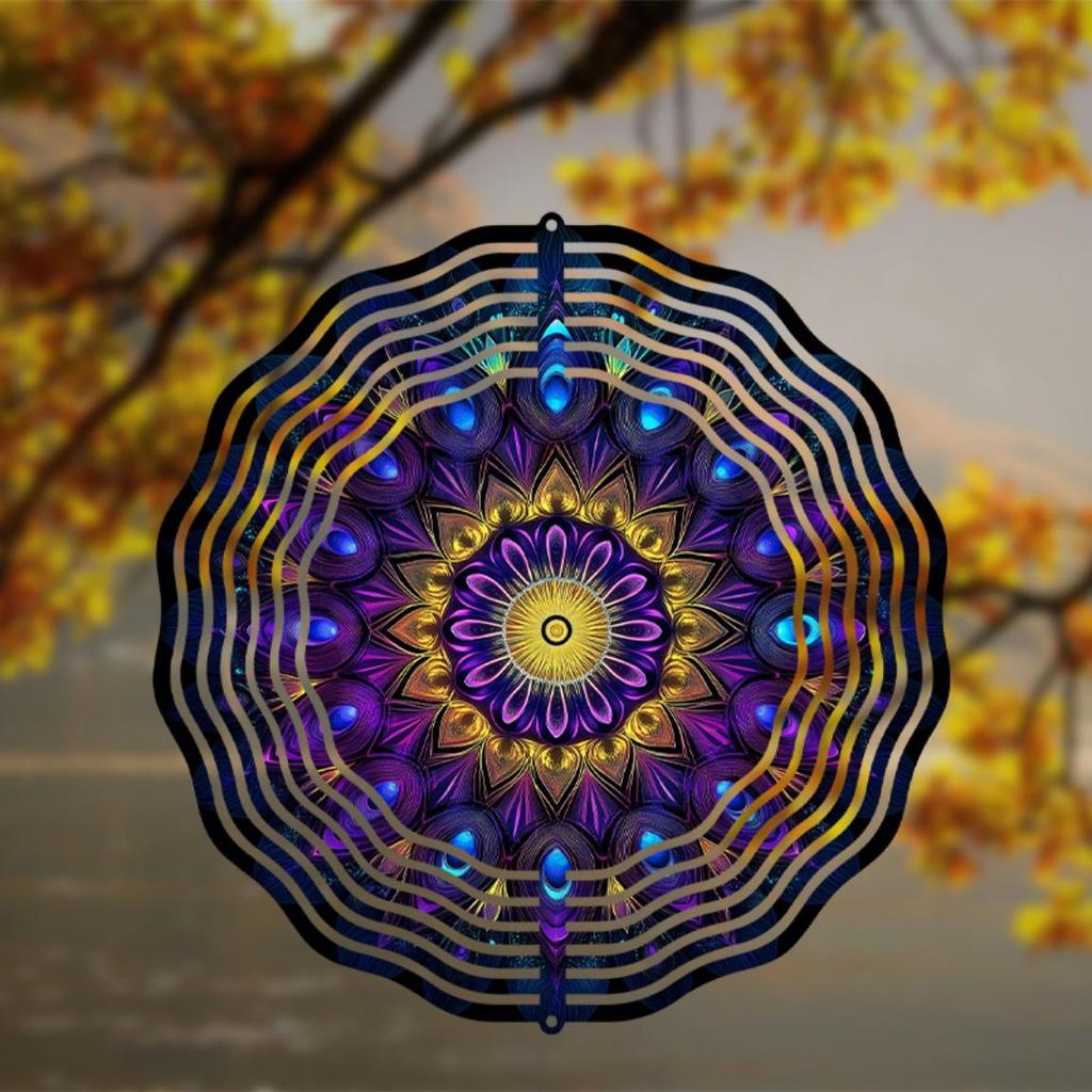 Metal Hummingbird Wind Spinner Outdoor Garden Decor for Patio Balcony Yard Easy To Hang 2D Design 1 Piece