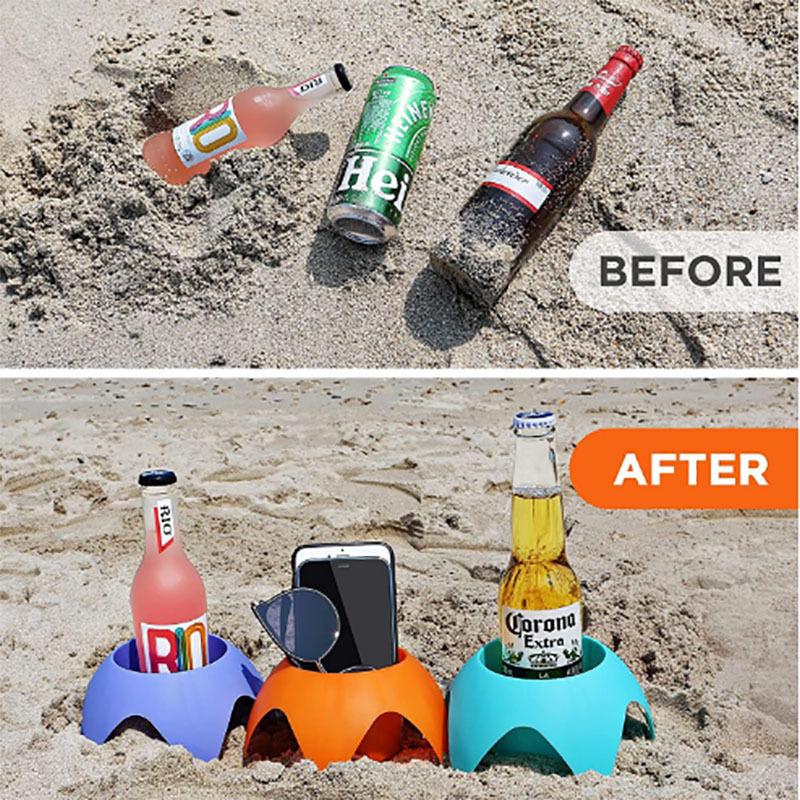 1PC Plastic Beach Cup Holders Multicolor Outdoor Sand Drink Holders Portable Beer Stand Accessories For Beach Parties And Cam