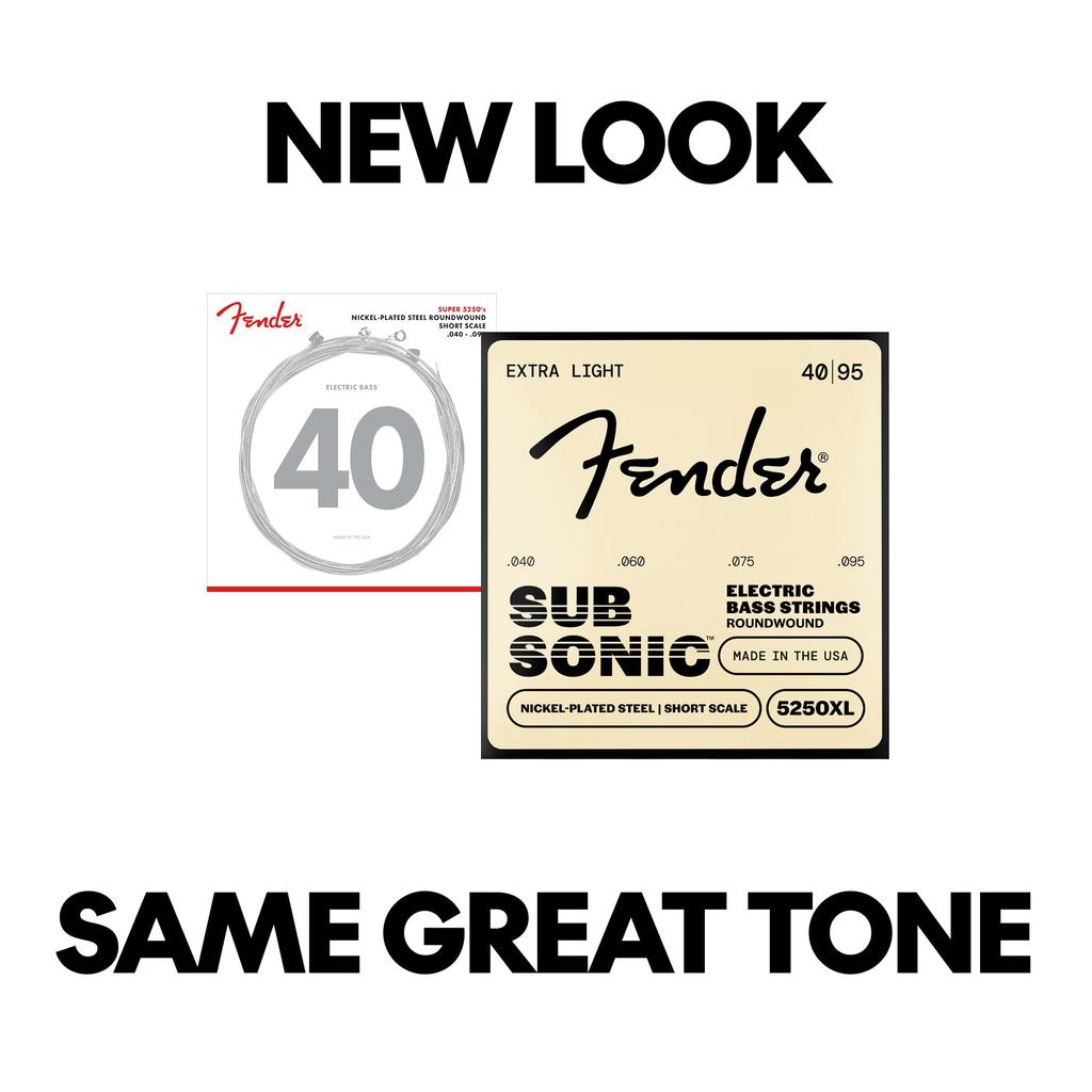 Fender 5250XL Bass Short Gauges SubSonic™ Strings, Nickel-Plated Steel, Scale, .040-.095, (4)