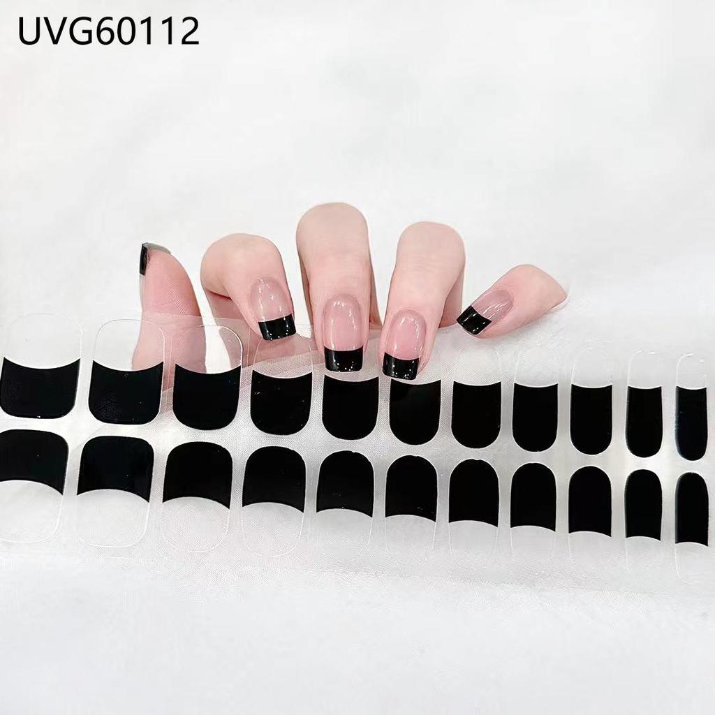 Transparent Nude UV Gel Nail Art Stickers: Semi-Cured, Semi-Baked Manicure Sheets