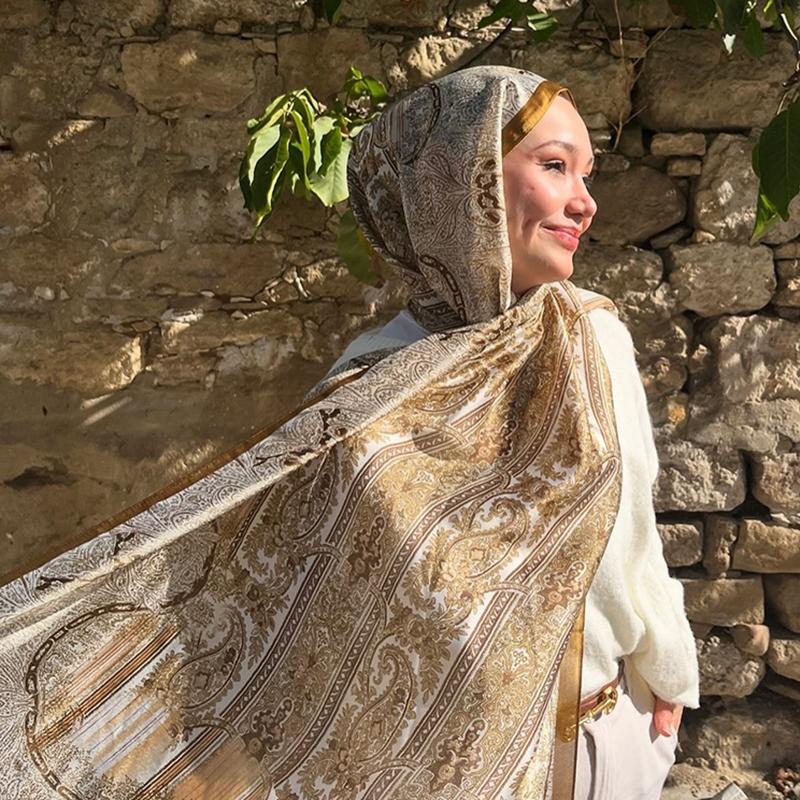 Bohemia Silk Scarf Women Large Shawls Styles Pashmina Hijab Foulard Echarpe Design Print Lady Stole Head Scarves Luxury