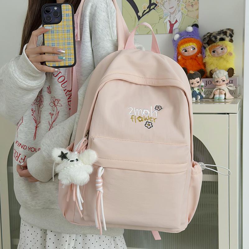 Schoolbag High Value Cute Backpack Female Student Schoolbag Large Capacity Lightweight Simple Ins Wind Leisure Travel Backpack