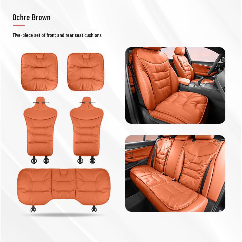 Universal Ventilated Nappa Leather Car Seat Cushions - Four Seasons, Breathable, High-Grade, Perforated Design for All Models.