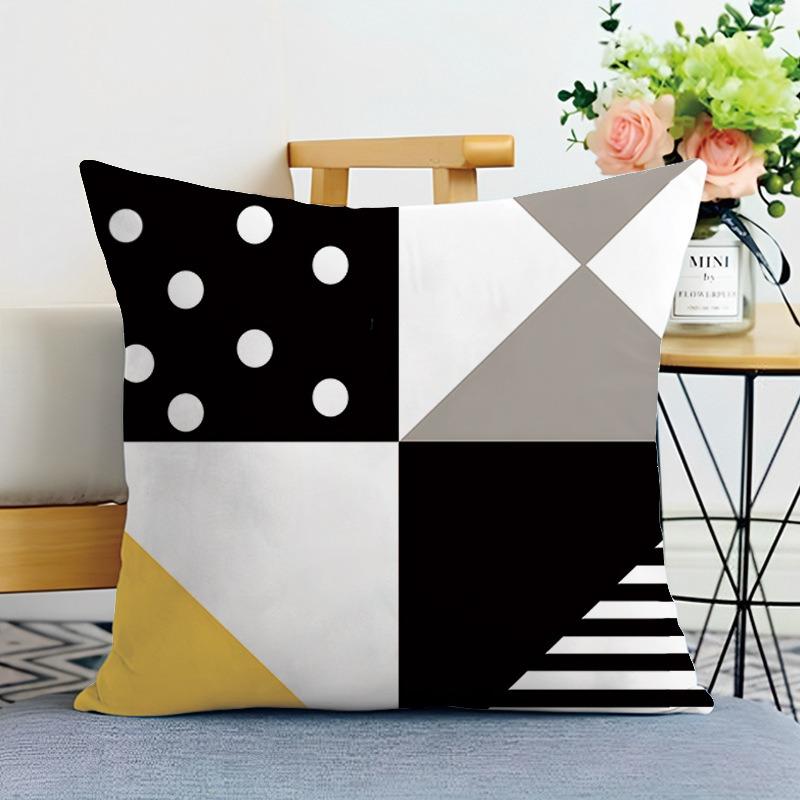 

Желтые и черные геометрические узоры Декоративные наволочки для спальни, гостиной, квадратные подушки, наволочки 50x50cm