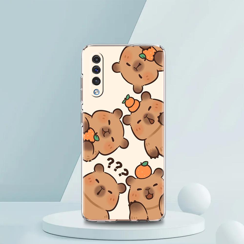 Cartoon Capybara Transparent Phone Case for Samsung Galaxy A12 A50 A52 A70 A40 A10 A20 A30 A02 A03S A04 Cover Silicone Shell Bag