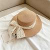 Sun Hat Breathable Large Brim Design Sun Protection Hat Lace Bow Decoration French Style Straw Hat Headwear