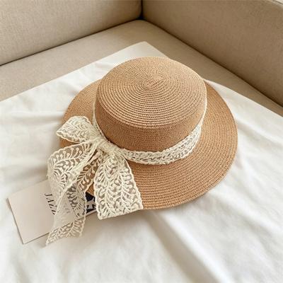 Sun Hat Breathable Large Brim Design Sun Protection Hat Lace Bow Decoration French Style Straw Hat Headwear