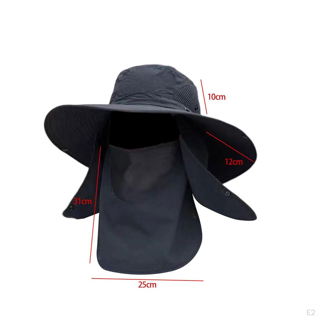 Lightweight Sun Hat with Detachable Face Neck Flap Cover for Outdoor Activities