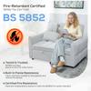 2 Seater Sofa Bed, 3-in-1 Convertible Sleeper Sofa with Click-clack Adjustable Backrest and 2 Pillows, Light Grey
