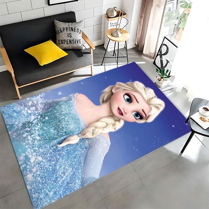 Frozen Anna and Elsa Pattern Rug - Non-slip Kitchen Mat, Outdoor Rug, Home and Bedroom Decor, Yoga Mat, Birthday Gift.