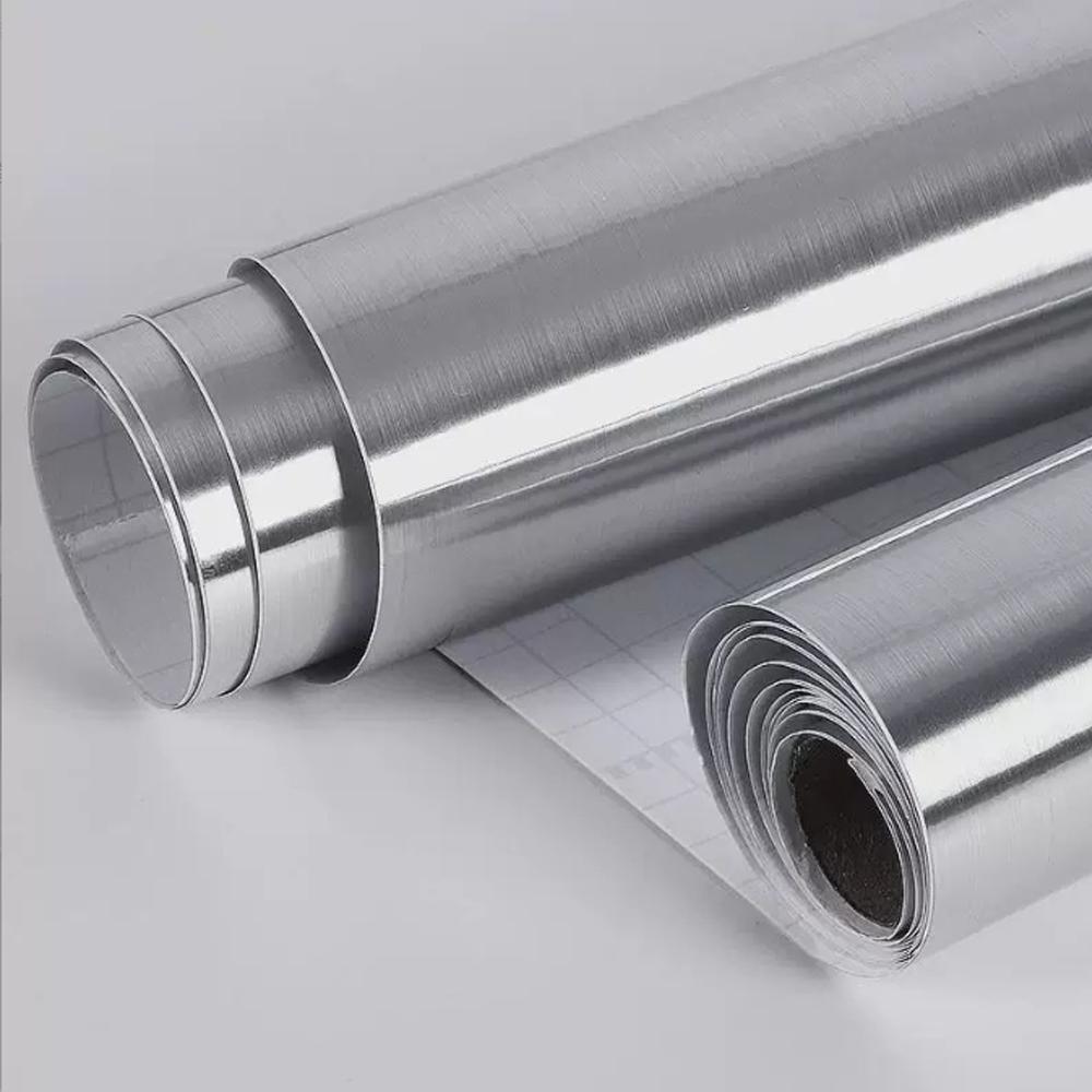 

ПВХ Нержавеющая сталь Матовое серебро Съемные обои Декор Утолщенная пленка Винил Водонепроницаемый Маслостойкий Дом Кухня Лифт Наклейка 40cmx1m