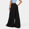 Hohe Taille Gürtel Binden Schlitz Weites Bein Schnelltrocknende Freizeithose Yoga Weites Bein Seitenschlitz Sommer Freizeithose Weites Bein
