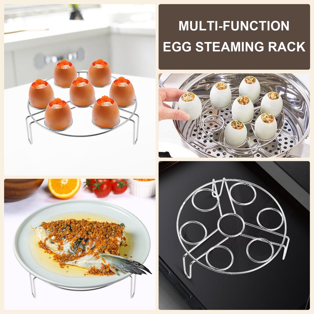 Stainless Steel Steamer Rack Set Egg Steaming Basket Holder Cookware Tray Stand Vegetable Cooking Accessories Kitchen Gadgets