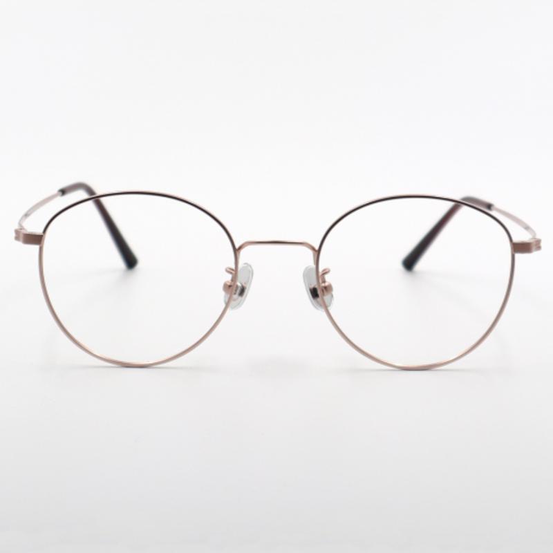 

aloeyewear [ALO BASIC] AL8202 1414G Металлические очки кошачий глаз круглые розовое золото NONE