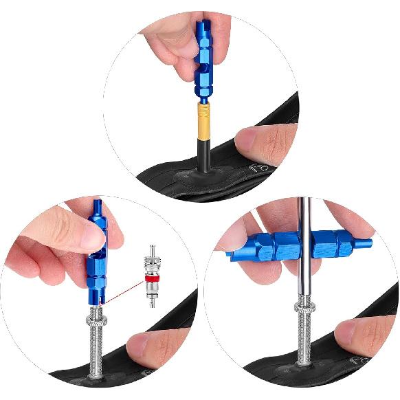 56Pcs Valve Stem Removal Tool, Valve Cores, 4-Way Valve Tool, Valve Core Remover Tool, Valve Stem Caps
