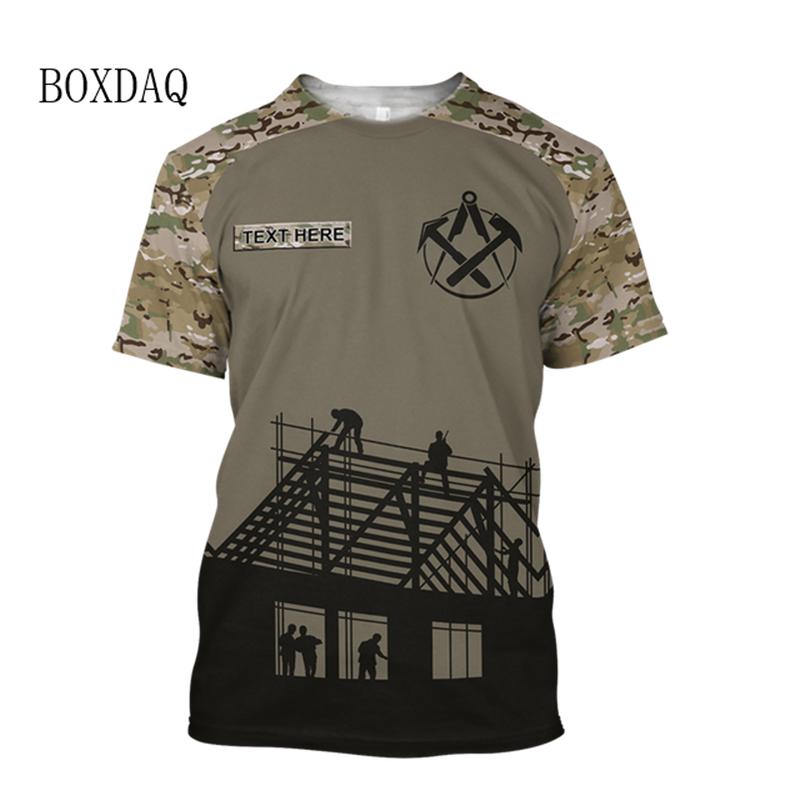

Одежда для архитекторов, мужские футболки с коротким рукавом и 3D-принтом для кровельщиков, свободные топы 6XL, большие размеры, свободные повседневные мужские футболки 6XL
