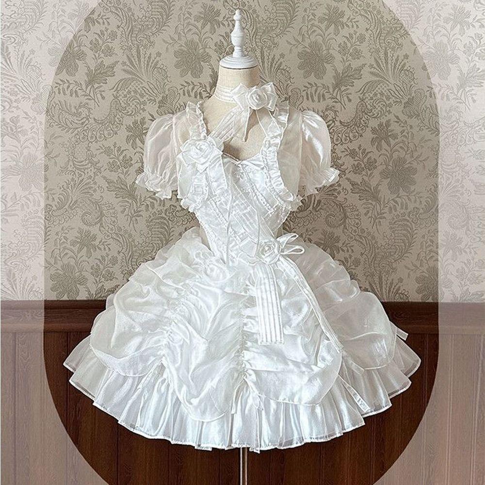 Cardigan Lolita in Chiffon Blusa Arricciata Protezione Solare Estiva Kawaii Y2K