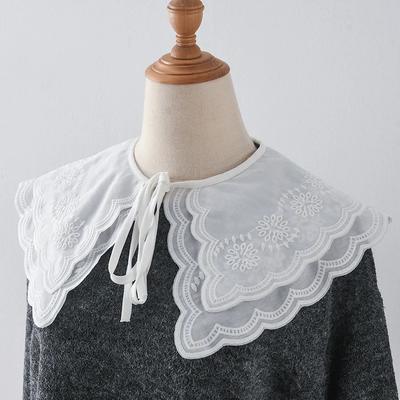 Doppellagiger falscher Kragen für Damen Abnehmbare Schleifen Schulterwärmer Cape Pullover Hemd Abnehmbarer Kragen Schals Falscher Kragen
