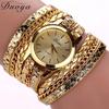 Reloj de cuarzo Reloj de pulsera para mujer con círculos Reloj con correa de serpiente tejida