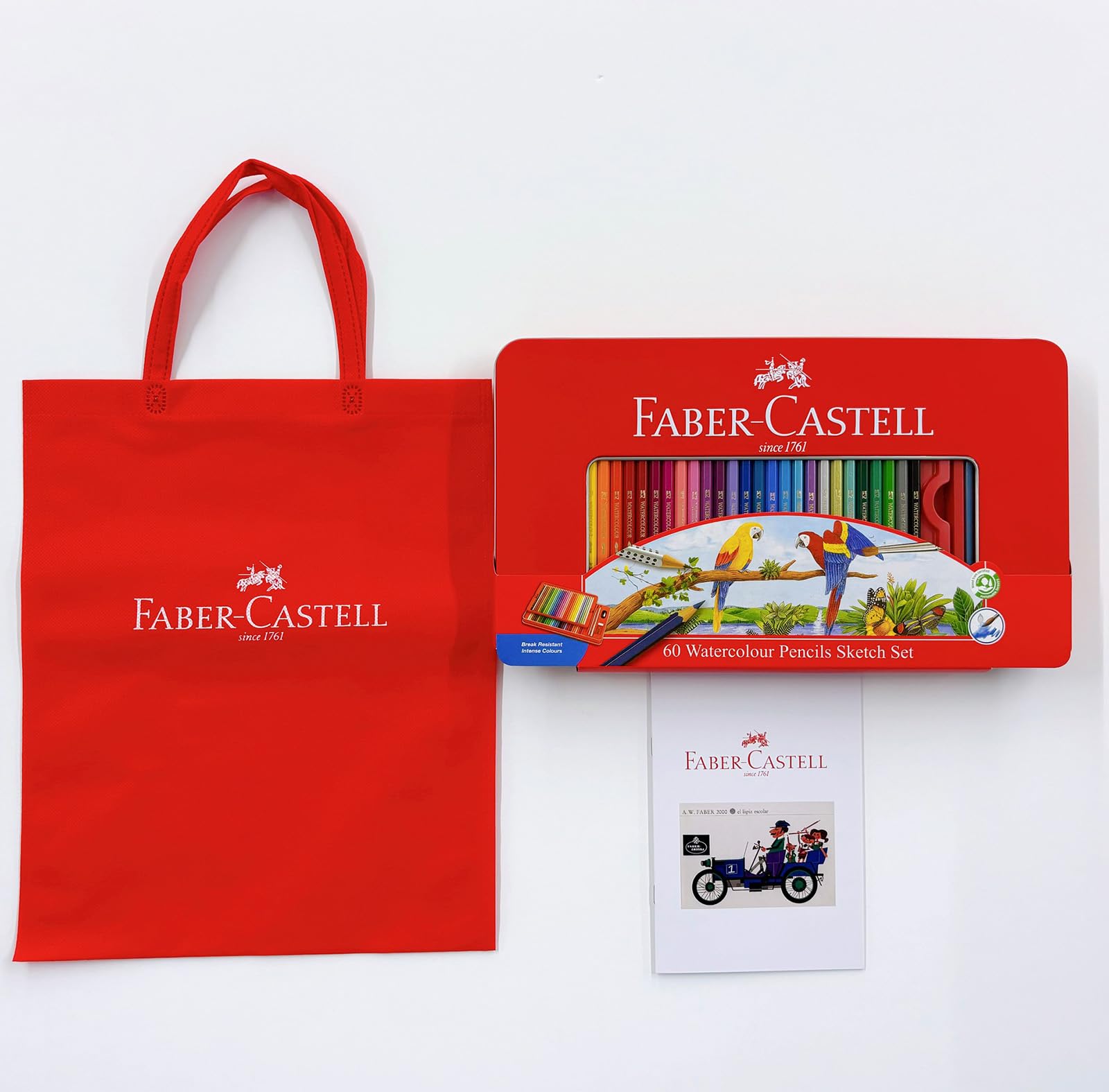 

Акварель с сумкой-тоут и карандашами Faber-Castell 27132008, набор 60 цветов, блокнот,