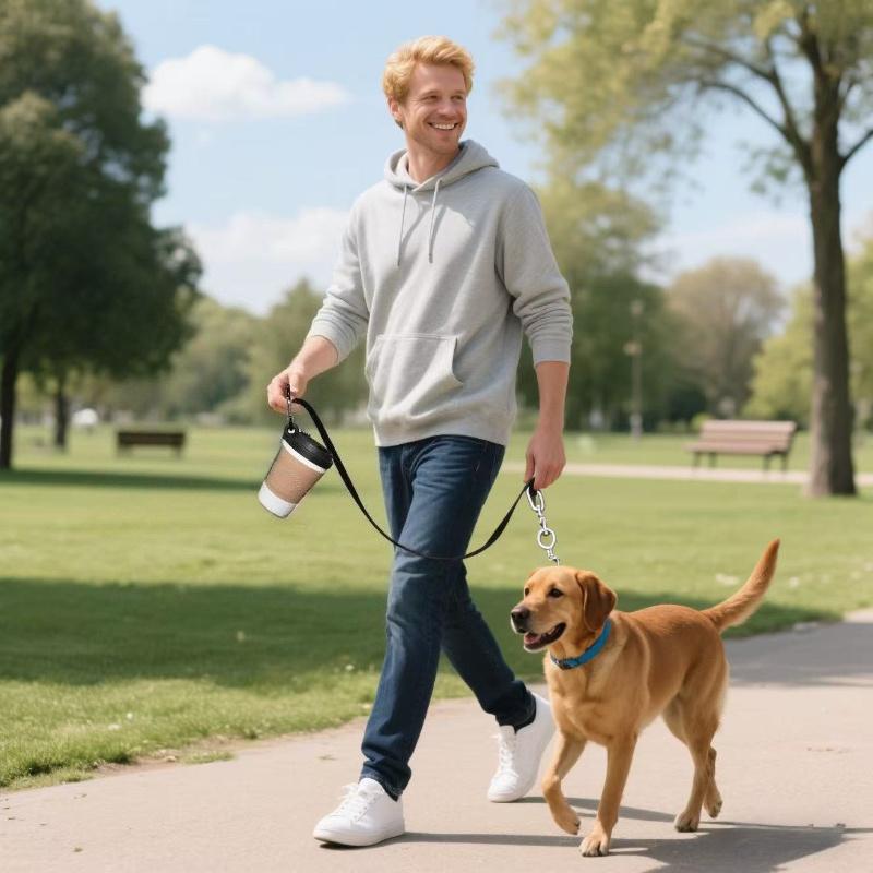 Hundekotbeutelspender, Tragbare Kaffeetassenform, Integrierte Abfallaufbewahrung | Freihand-Clip für Spaziergänge im Freien, Müllbeutelspender