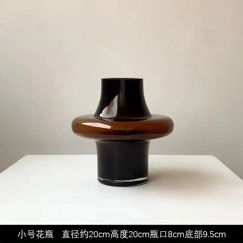 Amberkleurige Vaas Kunstglas Vaas Tafelornament Woonkamer Natte Droge Bloemen Schikking Apparaat Huisdecoratie