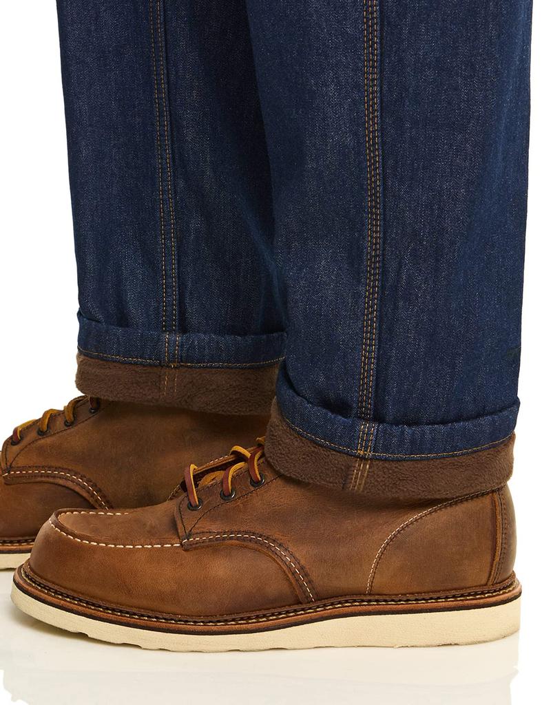 Regular Fit Denim Pants and Straight Leg Warm Pants Available In Plus Sizes for Warmth and Casual Men's Fleece-Lined [Stain-Resistant