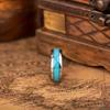 Hot Inlay Blue Turquoise Rings  8MM Men Stainless Steel Rings for Men Women Wedding Engagement Band Jewelry Gift Dropship