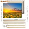 RUOPOTY Picture By Numbers Sunflower Flower Wall Art Unique Gift HandPainted Paint By Number Butterfly Decoration