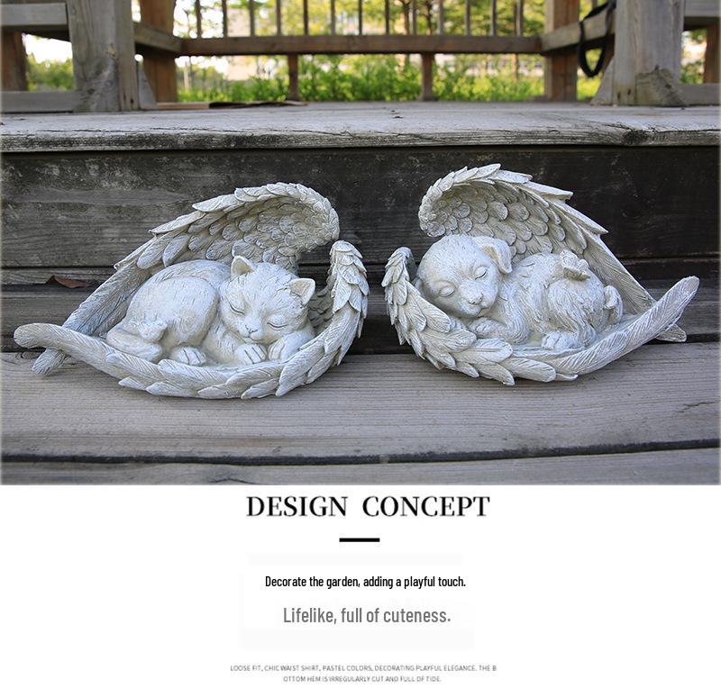 Statua Angelo Commemorativo per Animali Domestici: Ornamento Commemorativo per Cani e Gatti