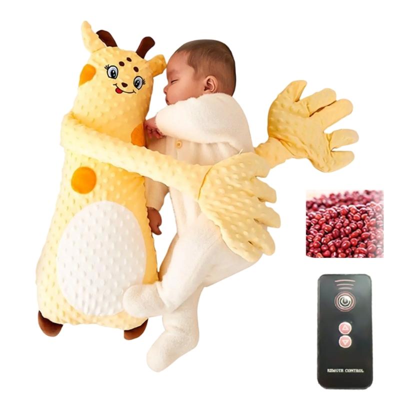 Infant Sleeping Comforter Soft & Breathable Cartoon Pacify Hand Soother with Automatic Beating for Better Sleep Quality