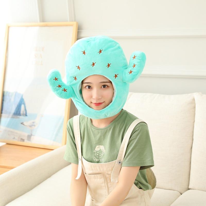 Hat cactus hood hat, plush hood photo props photo props cartoon hood photo props