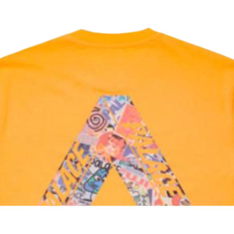 Palace FW21 Tri-Sticker Pack Graffiti Print Round Neck Short Sleeve T-Shirt Unisex Tops Yellow P21TS110